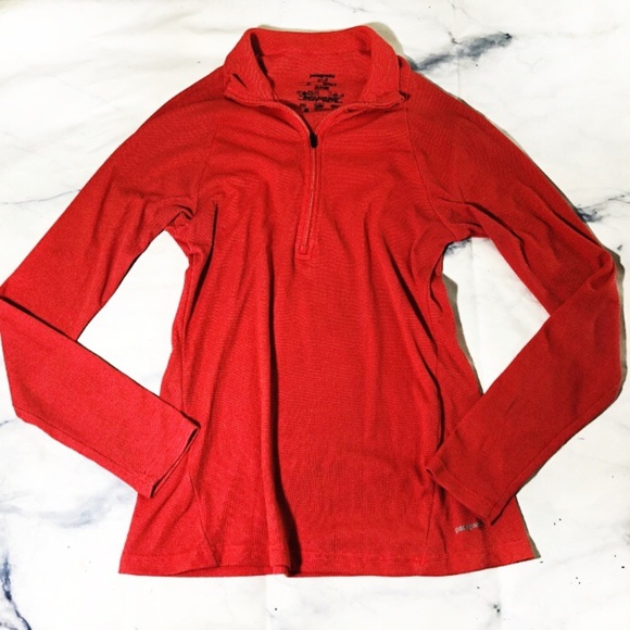 Patagonia Red Foldover Collar Half Zip Pullover - Picture 1 of 7